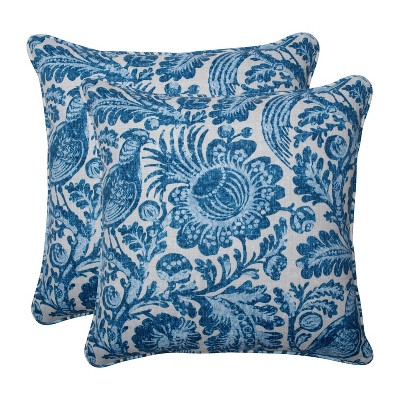 2pk 18.5" Tucker Resist Outdoor Throw Pillow Azure Blue - Pillow Perfect