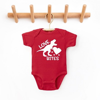 The Juniper Shop Love Bites Dinosaur Baby Bodysuit