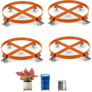 Acekool 1000LB Drum Dolly - 55 Gallon Barrel Cart w/ Brakes, 4 Swivel Casters, Industrial Caddy for Warehouse & Garage - 1 of 4