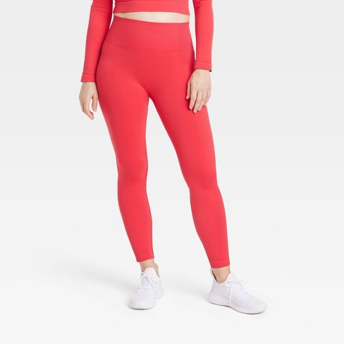Women's Seamless High-Rise Leggings - All In Motion™ Red XXL