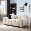 64.98" x 35.83" Boucl¨¦ Marshmallow 2-Seater Sofa with Plush Multi-Density Foam Cushions, Two Pillows and Light Brown Color - 3 of 4