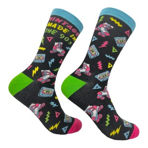 Crazy Dog T-Shirts Women's Vintage Made In The 90s Socks Funny Cool Old School Novelty Footwear - 1 of 4