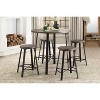 NicBex Round Dining Table 42" Modern Gray Wood Grain Table Top with Metal Black Legs for Dining Room - 4 of 4