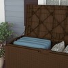 Deck Box Resin Wicker 99 Gallon - Brown - Suncast: Outdoor Storage for Pool, Garden, Patio Cushions, UV & Weather-Resistant - 3 of 4