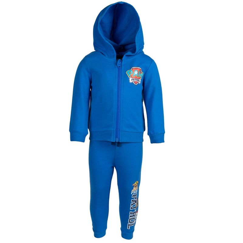 Paw Patrol Rubble Marshall Chase French Terry Zip Up Hoodie and Pants Outfit Set Toddler , 2 of 8