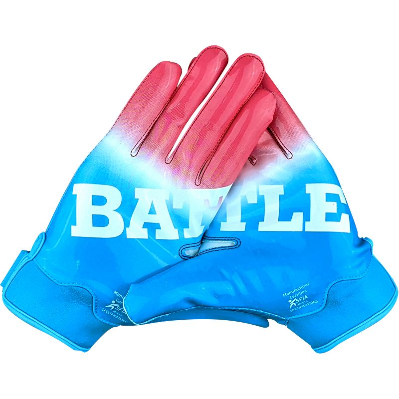 Battle Sports Adult Gradient Doom 1.0 Football Gloves - Red/White/Blue, 1 of 3