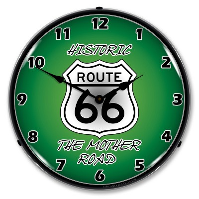 Collectable Sign & Clock | Route 66 The Mother Road LED Wall Clock Retro/Vintage, Lighted