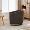 APRILSOUL32.28 "Wide Modern Chenille Cushioned Metal Base 360°Swivel Chair, Upholstered Barrel Chair - 4 of 4