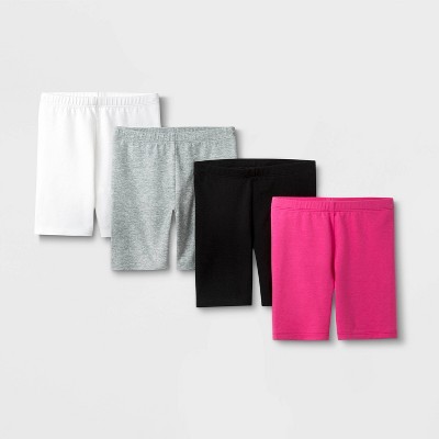 Toddler Girls' 4pk Bike Shorts - Cat & Jack™ White/Gray/Black/Pink