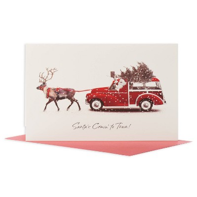 14ct Deluxe Deer Pulling Stationwagon Christmas Boxed Greeting Cards - American Greetings