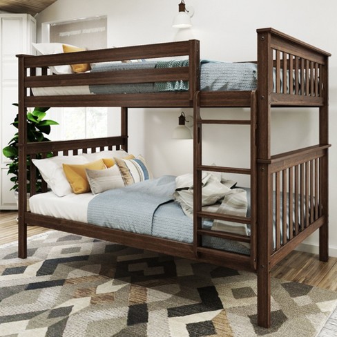 Plank+beam Solid Wood Classic Full Over Full Bunk Bed Bed, Walnut : Target