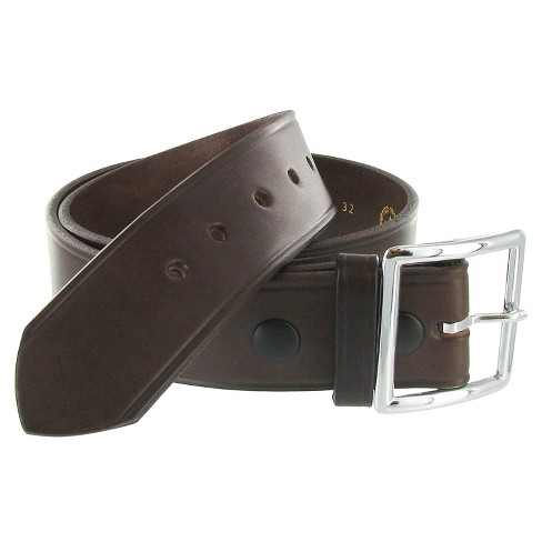 Boston Leather Men's Leather Garrison Belt With Hidden Elastic Stretch :  Target