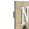 Northlight 23.75" Vertical Beige Wooden Noel Christmas Sign with Santa's Belt - 2 of 3