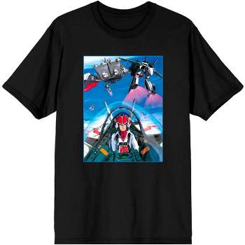 Rick Flight Robotech Men's Black Graphic T-Shirt