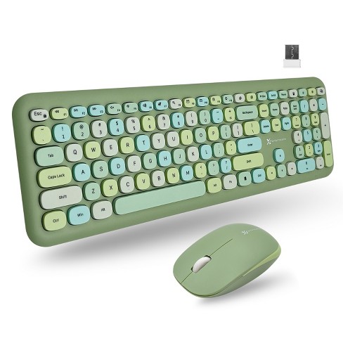 Slim Wireless Keyboard and Mouse Combo with 110 Color Round