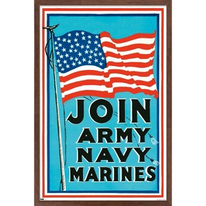 Trends International Join Army Navy Marines Framed Wall Poster Prints - 1 of 4
