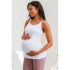 Attraco Women's Maternity Tank Tops with Built in Bra Ribbed Pregnancy Clothes Adjustable Straps - 2 of 4
