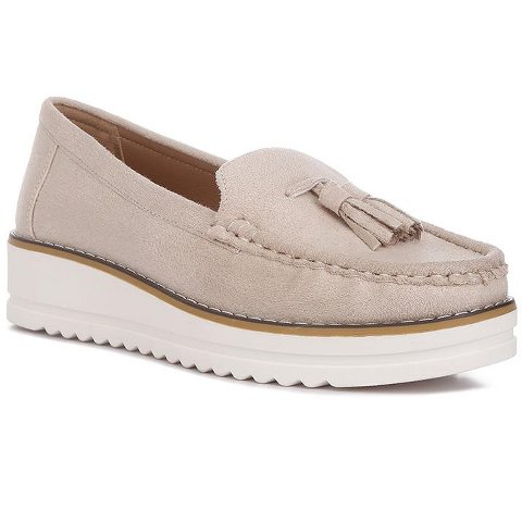 Женские туфли London Rag Womens Daiki Platform Lug Sole Tassel Loafers 6