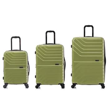 InUSA Aurum Lightweight Hardside Spinner 3pc Luggage Set - Green