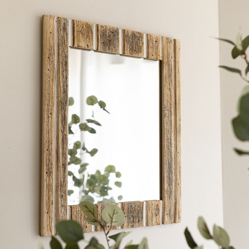 Striped Driftwood Wall Mirror Glass, Wood & MDF by Foreside Home & Garden, 3 of 7