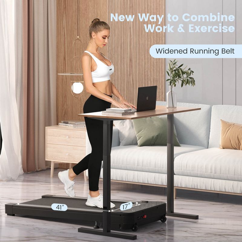 Costway 1HP Under-Desk Walking Treadmill Jogging Exercise Machine w/ Remote Controller, 4 of 13