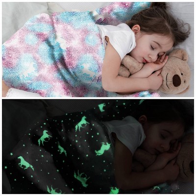 Glow in the Dark Unicorn Microfiber Kids Blanket
