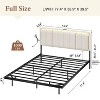 WOWLIVE Floating Bed Frame with Charging Station and LED Lights, Upholstered Platform Bed Frame with Adjustable Headboard and Under-Bed Storage - 3 of 4
