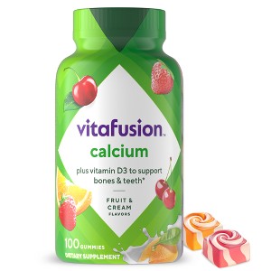 Vitafusion Calcium Gummy Dietary Supplement - Fruit & Cream - 100ct - 1 of 4