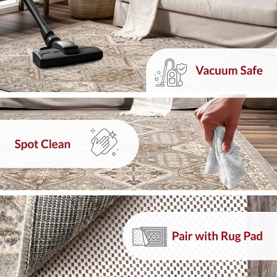 Gray Synthetic Reversible Stain-Resistant Runner Rug 2'6" x 6'