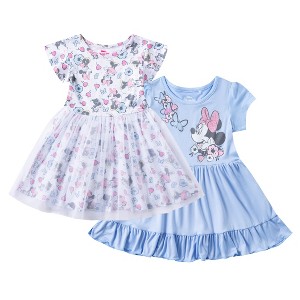 Disney Minnie Mouse Girls 2 Pack Short Sleeve Dress for Toddlers and Big Kids - 1 of 4
