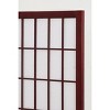 Roundhill Furniture 4 Panel Oriental Shoji Screen / Room Divider, Cherry - 3 of 4