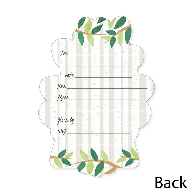 Big Dot of Happiness Family Tree Reunion - Shaped Fill-in Invitations - Family Gathering Party Invitation Cards with Envelopes - Set of 12, 5 of 8