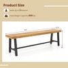 Costway 63" Long Outdoor Acacia Wood Bench Seats up to 3 Persons for Garden Porch - 3 of 4