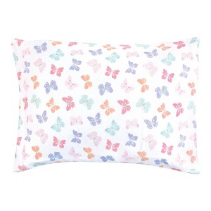 Hudson Baby Girls Cotton Toddler Pillow Case, Pastel Butterfly, One Size - 1 of 2