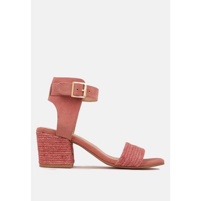 RAYNA Blush Braided Jute Strap and Suede