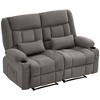 AndMakers 61.81 in. Wide Pillow Top Arm Fabric Rectangle Reclining Sofa with Cupholders - 2 of 4