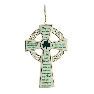 4.75 In Irish Cross Saint Patrick's Day Shamrock Tree Ornaments - 1 of 3