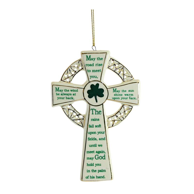 4.75 In Irish Cross Saint Patrick's Day Shamrock Tree Ornaments, 1 of 4