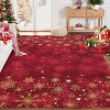 Christmas Snowflake Area Rug Xmas Washable Hallway Long Rugs Non Slip Low Pile Kitchen Carpet Indoor Floor Cover For Bedroom Living Room Dining Room - 2 of 4