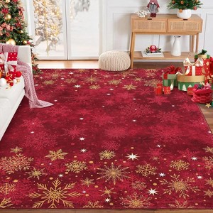 Christmas Rugs 2x3 Washable Area Rug Small Indoor Throw Rugs Xmas Decorative Rug Non-Slip - 1 of 4