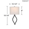 Possini Euro Design Sian Modern Wall Sconce Black Hardwire 10 1/4" Fixture Linen Halfmoon Hardback for Bedroom Living Room Hallway - 4 of 4