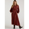 PinkBlush Rust Gauze Belted Shirt Maternity Midi Dress - 2 of 4
