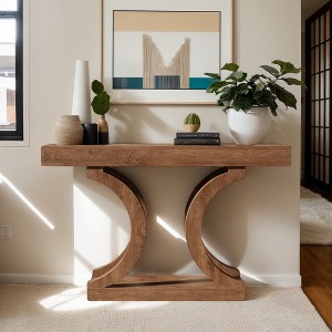 Hommoo 43.3" Curved-Leg Console Table, Unique Sofa Table for Behind Couch - 1 of 4