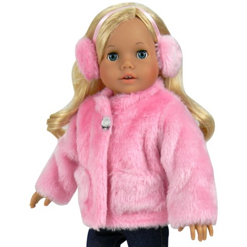 Hot Pink Fur Lined Boot w/ closure 18 Doll Clothes for Americ