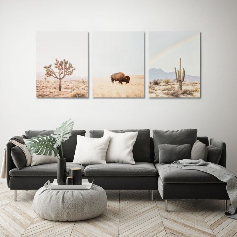 Americanflat Botanical Animal Neutral Southwest By Sisi And Seb Triptych Wall Art - Set Of 3 Canvas Prints, 5 of 7
