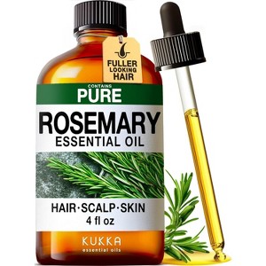 Rosemary Essential Oil (4 Fl Oz / 118 ml) - KUKKA Rosemary Oil for Hair, Skin, Aromatherapy & Soap Making Scent - 1 of 4