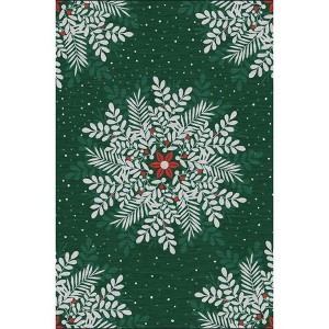 Christmas Area Rug Floral Pattern Floor Cover Washable Indoor Carpet Rug Decorative Non Slip Accent Rug for Bedroom - 1 of 1