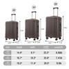 Lyngins 3-Piece Family Hardside Luggage Set, 20"/24"/28" in ABS Spinner Wheel Luggage, Carry on Suitcase, Waterproof Anti-Scratch ABS Shell, TSA Lock - 2 of 4