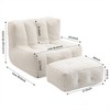 Tramull Plush Memory Foam Bean Bag Chair with Ottoman, Lounger for Living Room, Bedroom & Apartment - 2 of 4
