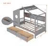 Twin/Full Size Wooden House Bed with 2 Drawers, Kids Bed with Storage Shelf - ModernLuxe - 3 of 4